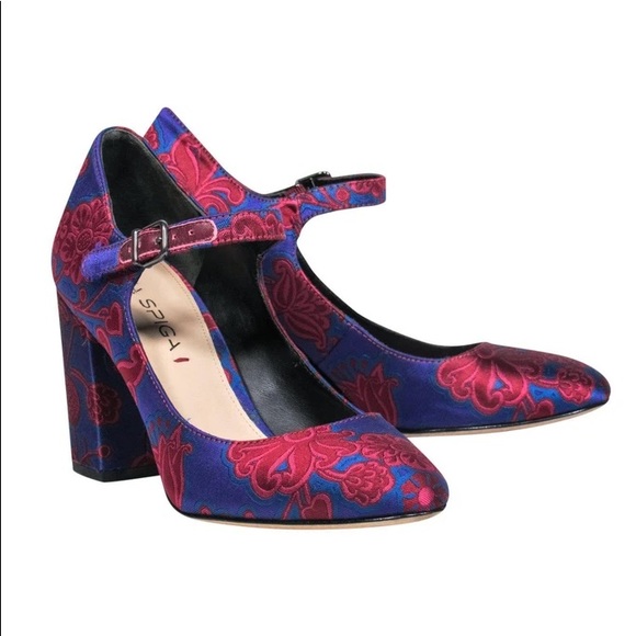 Via Spiga - Floral Tapestry Mary Jane Heels - Picture 3 of 6